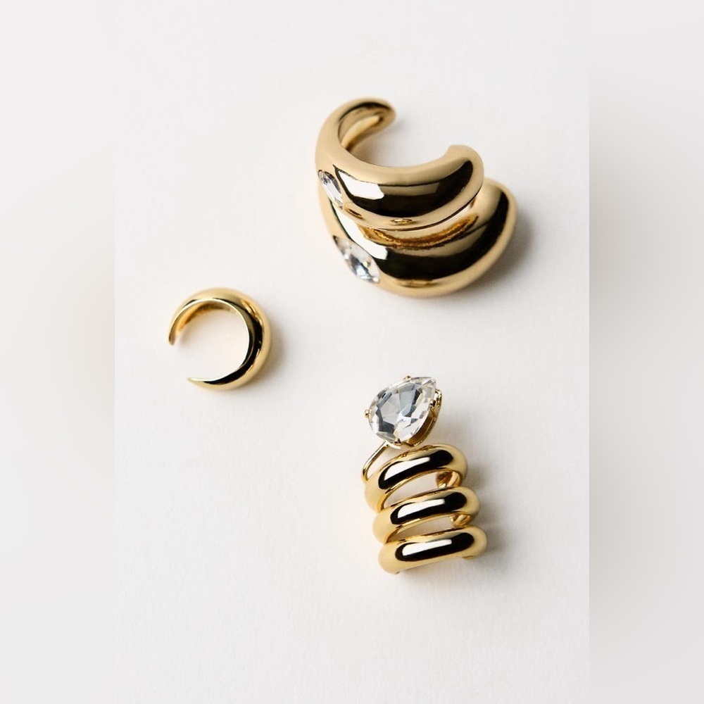 ZARA Pack of Rhinestone Earcuff Earrings New 🔥🔥🔥🔥✨